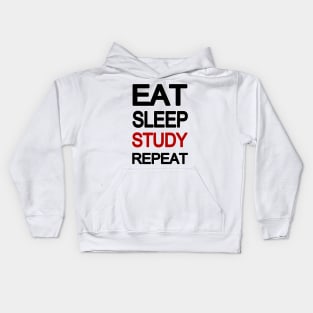 Eat Sleep Study Repeat Kids Hoodie